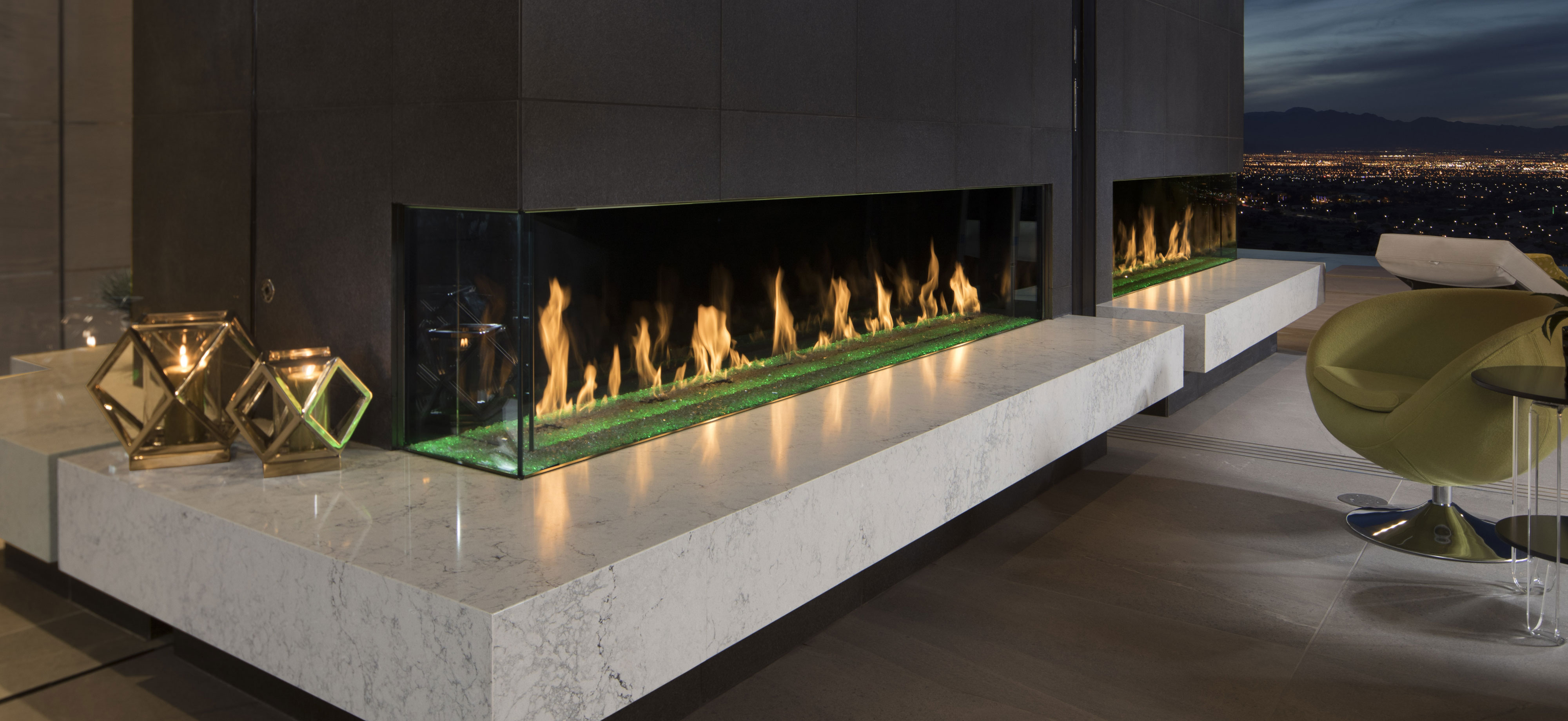 Left Hand Corner Fireplace